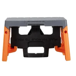 Cosco Folding Step Stool, 1-Step, 300 lb Capacity, Orange/Gray (11903BGO1E)