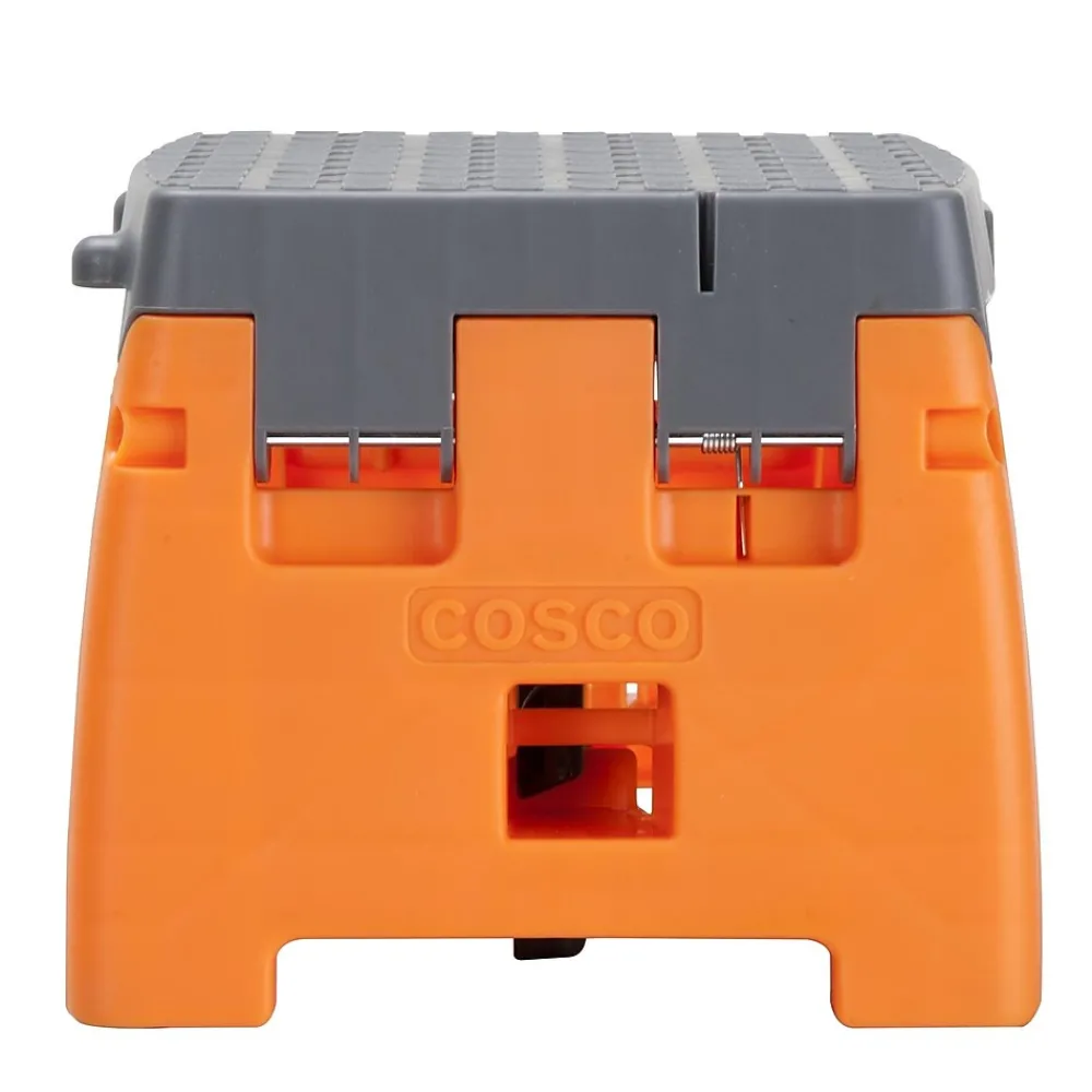Cosco Folding Step Stool, 1-Step, 300 lb Capacity, Orange/Gray (11903BGO1E)