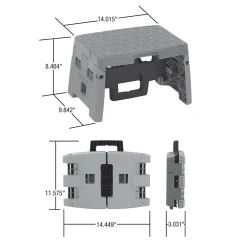 Cosco Folding Step Stool, 1-Step, 300 lb Capacity, Orange/Gray (11903BGO1E)