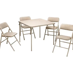 Folding Tables*Cosco Folding Table and Chair Set, 34" x 34", Tan (14551WHD1E)