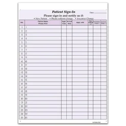 Medical Forms*Cosco Patient Confidential Sign-In Forms, 3-Part, 125 Forms/Pack (074043)