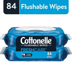 Flushable Wet Wipes, 42 Wipes/Pack, 2 Pack (35970)<Cottonelle Hot