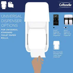 Professional Recycled Toilet Paper, 2-ply, White, 451 Sheets/Roll, 60 Rolls/Case (17713)<Cottonelle Hot