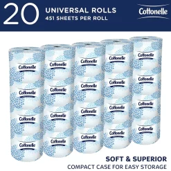 Professional Recycled Toilet Paper, 2-ply, White, 451 Sheets/Roll, 20 Rolls/Case (13135)<Cottonelle