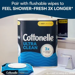 Ultra CleanCare 1-Ply Standard Toilet Paper, White, 312 Sheets/Roll, 24 Mega Rolls/Pack (53757)<Cottonelle Online