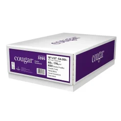 Card Stock*Cougar 65 lb. Cover Paper, 12" x 18", White, 650 Sheets/Case (3395)