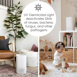 Crane True HEPA Tower Air Purifier, White (EE-5067)