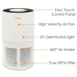 Crane True HEPA Tower Air Purifier, White (EE-5068)