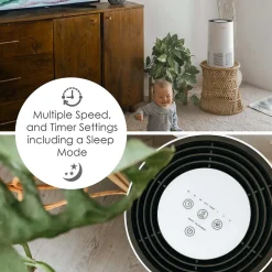 Crane True HEPA Tower Air Purifier, White (EE-5068)