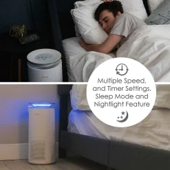 Crane True HEPA Tower Air Purifier, White (EE-5069)