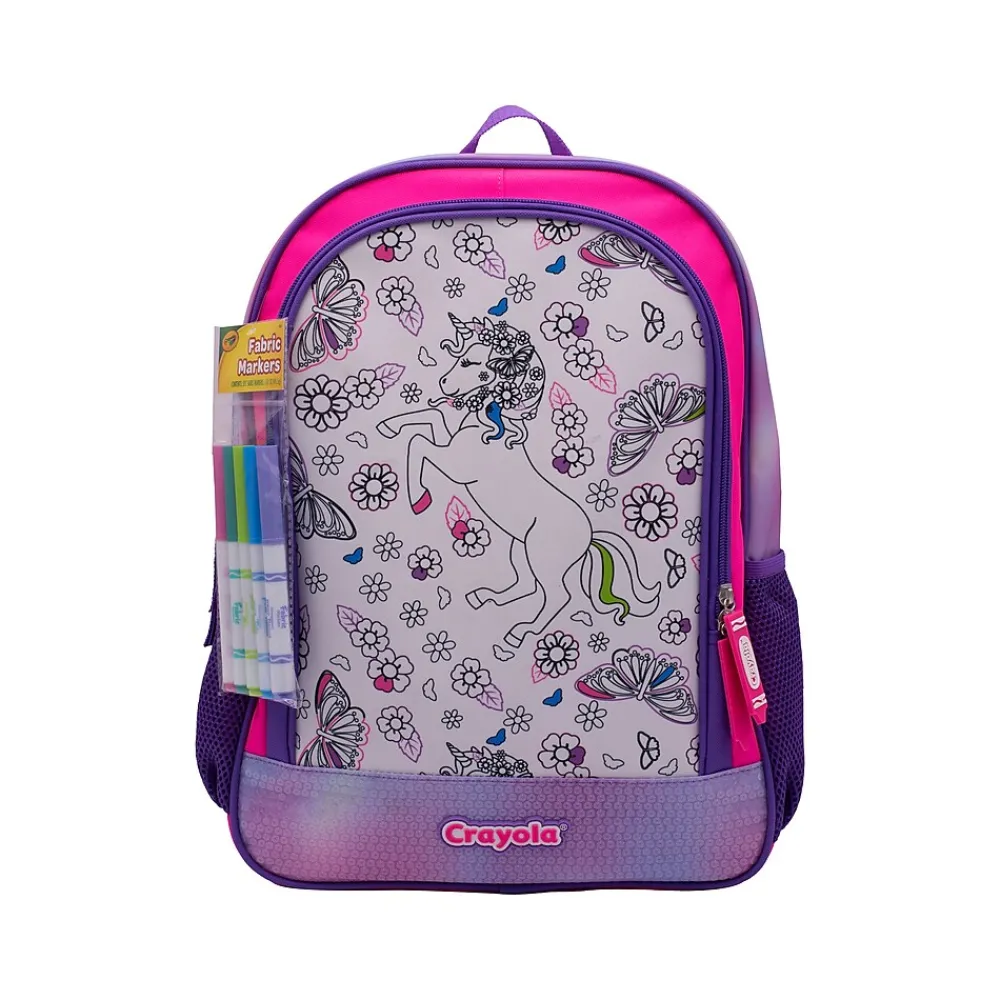Crayola Color-Your-Own Mystical Unicorn Backpack, Pink/Purple (B23CL56804-ST)