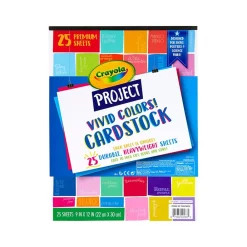 Card Stock*Crayola Project 100 lb. Cardstock Paper, 9" x 12", Vivid Colors, 25 Sheets/Pack (99-0083)