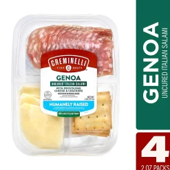 Creminelli Fine Meats Creminelli Genoa, Provolone Cheese, Crackers, 0.5, 4/Pack (220-02086)