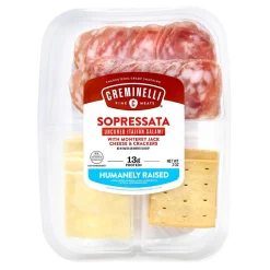 Creminelli Fine Meats Creminelli Sopressata, Monterey Jack Cheese, Crackers, 0.5, 4/Pack (220-02085)