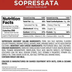 Creminelli Fine Meats Creminelli Sopressata, Monterey Jack Cheese, Crackers, 0.5, 4/Pack (220-02085)