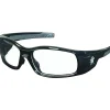 Crews Swagger Brash Look Polycarbonate Dual Lens Safety Glasses, Black/Clear (SR110)