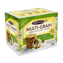 Crunchmaster Gluten Free 5-Seed Crackers, Two 10 oz. Bags/Pack (220-00757)