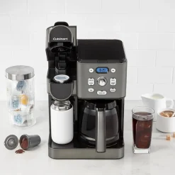 Cuisinart 12-Cups Single Serve & Automatic Drip Coffee Maker, Black Stainless (SS-16BKS)