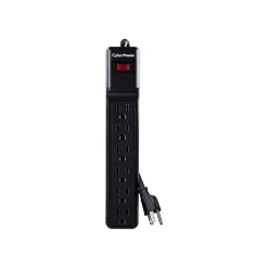 CyberPower Essential 6-Outlet Surge Protector, 4', Black (CSB604)