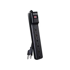CyberPower Essential 6-Outlet Surge Protector, 4', Black (CSB604)