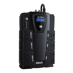 CyberPower Intelligent LCD UPS Series 825VA Battery Backup UPS, 8-Outlets, Black (CP825AVRLCD)