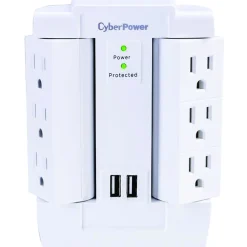 CyberPower Professional Series 6 Outlet Home/Office, 1200 Joules (CSP600WSURC2)