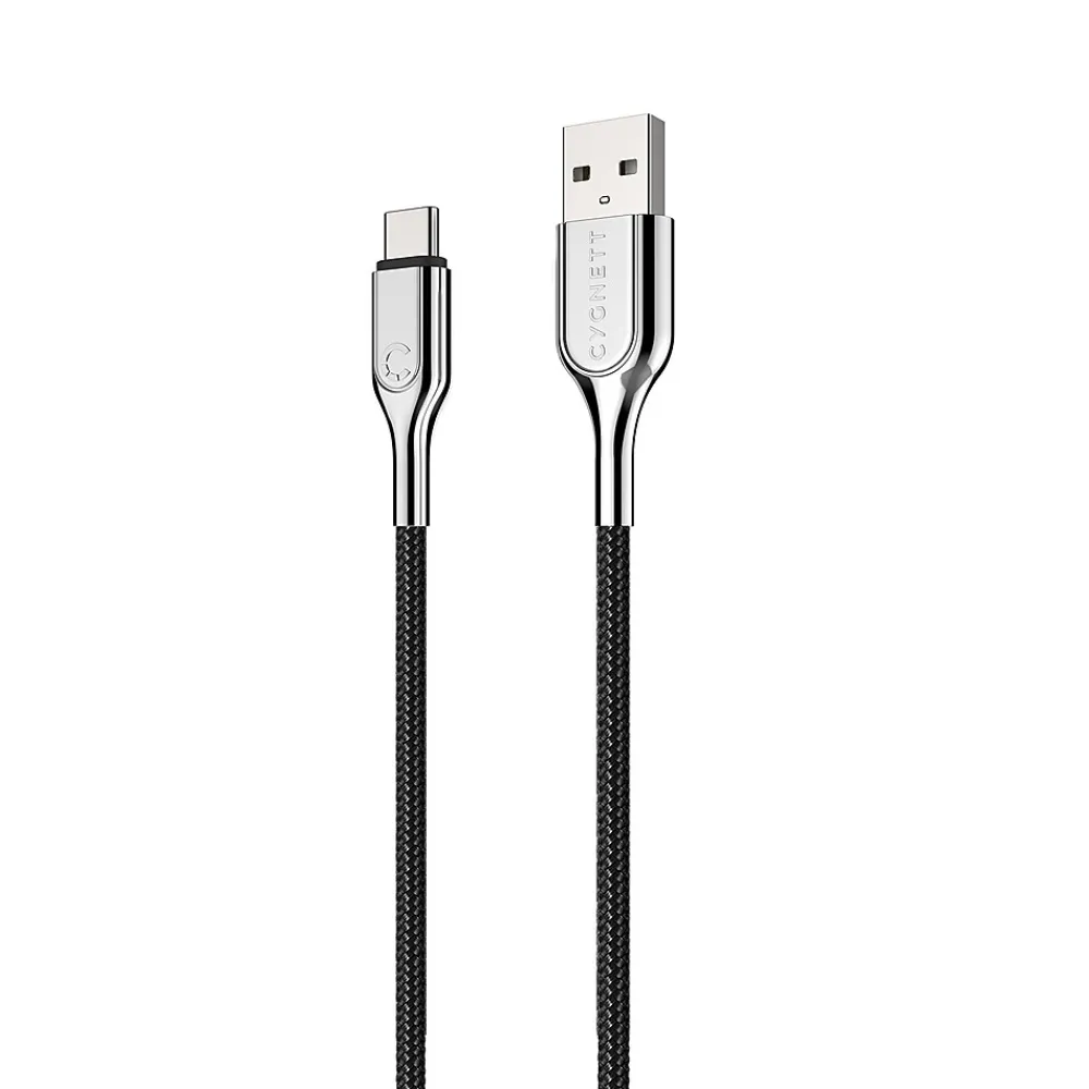 Cygnett Armored 3.1 USB-C to USB-A Charge and Sync Cable, 3', Black (CY2679PCUSA)