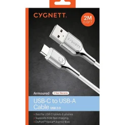 Armored 2.0 USB-C to USB-A Charge and Sync Cable, 6', White (CY2698PCUSA)<Cygnett Discount