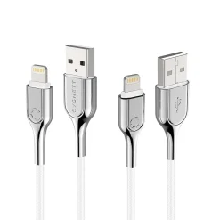 Cygnett Armored Lightning to USB-A Charge and Sync Cable, 6', White (CY2686PCCAL)