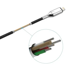 Armored Lightning to USB-C Charge and Sync Cable, 3', Black (CY2799PCCCL)<Cygnett Hot