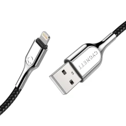Armored Lightning to USB-A Charge and Sync Cable, 3.28', Black (CY2669PCCAL)<Cygnett Online