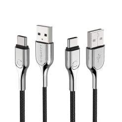 Charge and Sync Cable, Armored 2.0 USB-C to USB-A Cable, 3', Black (CY2681PCUSA)<Cygnett Sale
