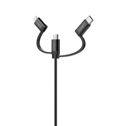 Universal 3-in-1 Braided USB Charging Cable, 3.3', Black (CY3571COCAB)<Cygnett