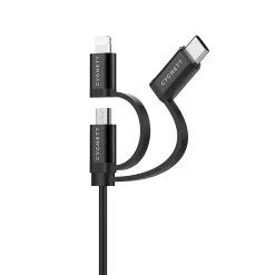 Universal 3-in-1 Braided USB Charging Cable, 3.3', Black (CY3571COCAB)<Cygnett