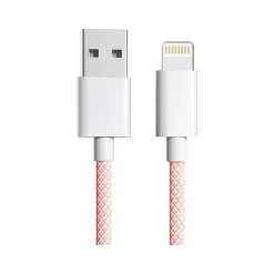 Cool Cables USB Type-C to Lightning Charging Cable, 3 ft., Pink/White (A-LIGHT-PINK)<3D Luxe Outlet