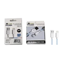 Cool Cables USB Type-C to Lightning Charging Cable, 3 ft., Blue/White (A-LIGHT-BLUE)<3D Luxe Hot