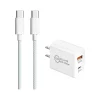 USB-A/USB-C Wall Charger, White (2in1-C-C-WHITE)<3D Luxe Discount