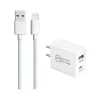 USB-A/USB-C Wall Charger, White (2in1-A-LIGHT-WHITE)<3D Luxe Sale