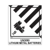 Online Decker Tape Products UN3090 LITHIUM METAL BATTERIES Shipping Label, 4" x 4.75", White/Black, 500 Labels/Roll (DL526P-1)