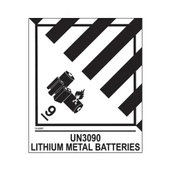 Online Decker Tape Products UN3090 LITHIUM METAL BATTERIES Shipping Label, 4" x 4.75", White/Black, 500 Labels/Roll (DL526P-1)