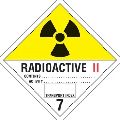 Labels|Decker Tape Products Decker Tape "Radioactive 2" Label, 4" x 4", 500/RL