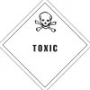 Labels|Decker Tape Products Decker Tape "Toxic" Label, 4" x 4", 500/RL