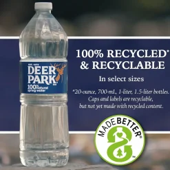 Deer Park 100% Natural Spring Water, Regular Flavor, 33.8 oz. Plastic Bottle, 15/Carton (12222308)