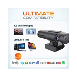 Best Delton AIC60 UHD 4K Face Tracking and Gesture Controls Webcam, 8.3 Megapixels, Black, (DCAIC60)