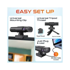 Best Delton AIC60 UHD 4K Face Tracking and Gesture Controls Webcam, 8.3 Megapixels, Black, (DCAIC60)