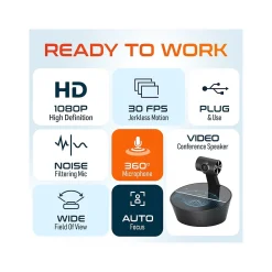 Sale Delton C90 HD 1080p Conference Speakerphone Webcam, 2 Megapixels, Black, (DCSC90)