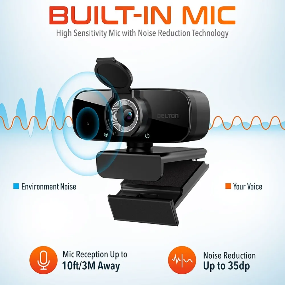 Best Delton C24 HD 1080p Webcam, 2 Megapixels, Black (DCAM24BK)