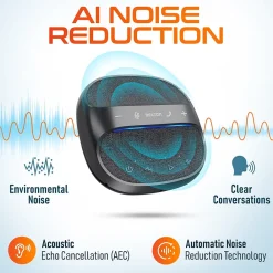 Delton C4700 Noise Reducing 360° Voice Pickup Wired/Wireless Conference Speaker Speakerphone, Black (DSC4700-WR)