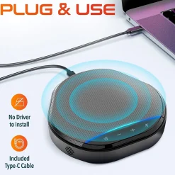 Delton C3900 Noise-Reducing USB Conference Speaker Speakerphone, Black (DSC3900-U)