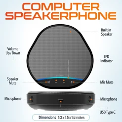 Delton C3900 Noise-Reducing USB Conference Speaker Speakerphone, Black (DSC3900-U)